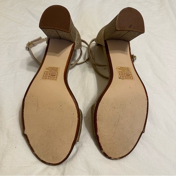 BENJAMIN walk touch Ups Women's Gold Sparkle  Heeled Sandal, Size 7.5 - Picture 7 of 10